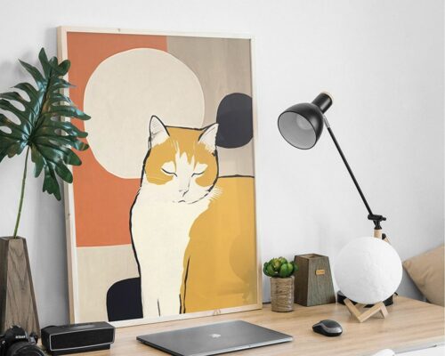 ⁦תמונה לחדר שינה בסגנון מודרני חתול ג'ינג'י יושן⁩ – תמונה ⁦3⁩