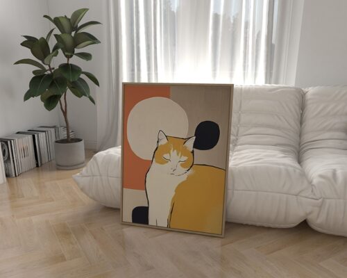 ⁦תמונה לחדר שינה בסגנון מודרני חתול ג'ינג'י יושן⁩ – תמונה ⁦4⁩