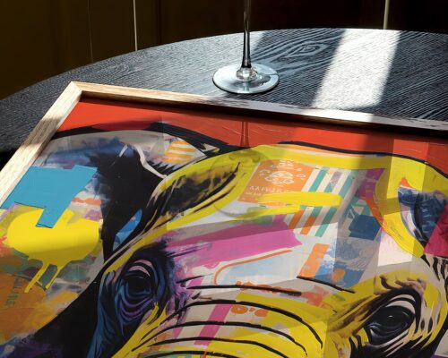 ⁦פיל צבעוני על רקע ורוד⁩ – תמונה ⁦5⁩