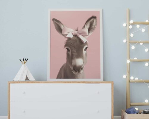 ⁦חמור בייבי (עיר) עם פפיון בורוד עדין⁩ – תמונה ⁦2⁩