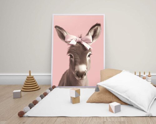 ⁦חמור בייבי (עיר) עם פפיון בורוד עדין⁩ – תמונה ⁦5⁩