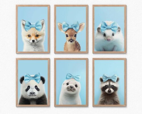 ⁦קיפוד בייבי עם פפיון על רקע תכלת⁩ – תמונה ⁦4⁩