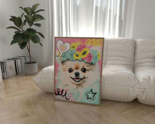 ⁦פומרניין דובי עם כתר פרחים⁩ – תמונה ⁦3⁩