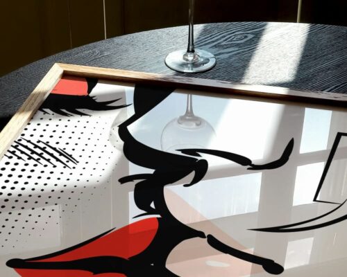 ⁦תמונה לסלון מעל הספה בסגנון פופ ארט זוג בנשיקה⁩ – תמונה ⁦6⁩