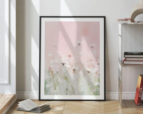 ⁦תמונה לחדר שינה בסגנון מופשט נוף פרחים ורוד באביב⁩ – תמונה ⁦2⁩