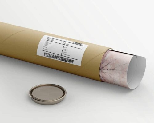 ⁦תמונה לחדר שינה בסגנון אבסטרקט עץ פורח בורוד ולבן⁩ – תמונה ⁦5⁩