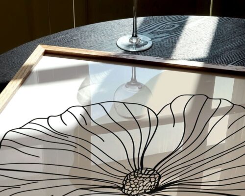 ⁦סט 3 תמונות לסלון מעל הספה קוי מתאר לבן ובז'⁩ – תמונה ⁦4⁩