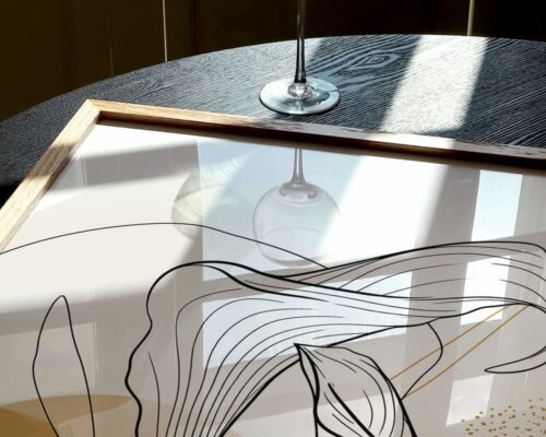 ⁦תמונה לחדר שינה בעיצוב מינימליסטי זוג קאלות בחום בז'⁩ – תמונה ⁦5⁩