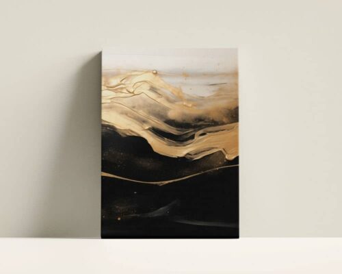 ⁦סט 3 תמונות לסלון זהב בין שחור ולבן בסגנון מינימליסטי⁩ – תמונה ⁦5⁩